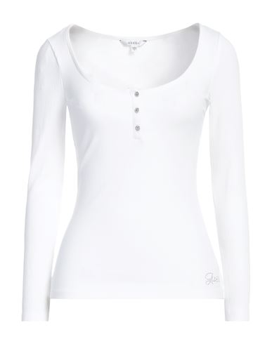 Guess Woman T-shirt White Size Xl Viscose, Lycra