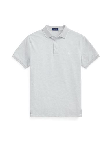 Polo Ralph Lauren Custom Slim Fit Textured Mesh Polo Shirt Man Polo Shirt Light Grey Size Xxl Cotton