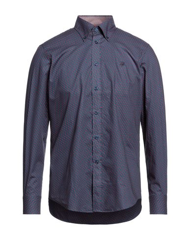 Harmont & Blaine Man Shirt Navy Blue Size Xxl Cotton