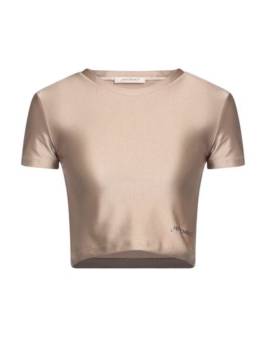 Hinnominate Woman T-shirt Light Brown Size Xl Polyamide, Elastane In Beige