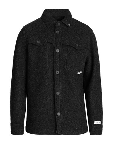 Berna Man Shirt Lead Size 42 Wool, Polyester, Acrylic In Grey