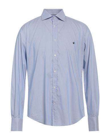 Shop Brooksfield Man Shirt Light Blue Size 17 Cotton, Polyamide, Elastane