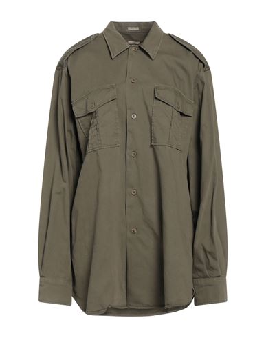 Massimo Alba Woman Shirt Military Green Size L Cotton