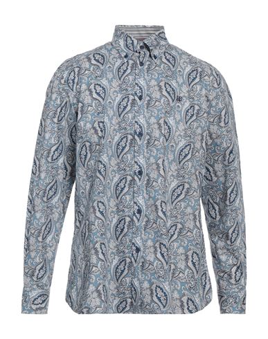 Harmont & Blaine Man Shirt Slate Blue Size Xxl Cotton