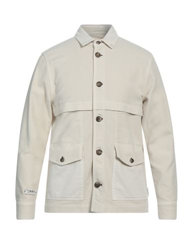 Berna Man Shirt Off White Size 36 Cotton, Elastane