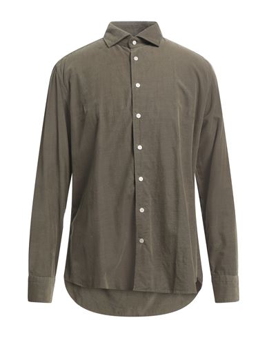 Bastoncino Man Shirt Military Green Size 17 Cotton