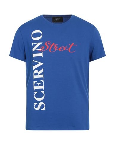 Scervino Man T-shirt Blue Size L Cotton, Elastane
