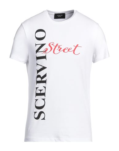 Scervino Man T-shirt White Size Xl Cotton, Elastane