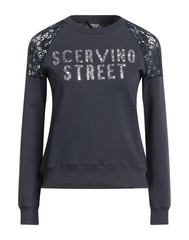 Scervino Woman Sweatshirt Navy Blue Size Xs Cotton, Elastane