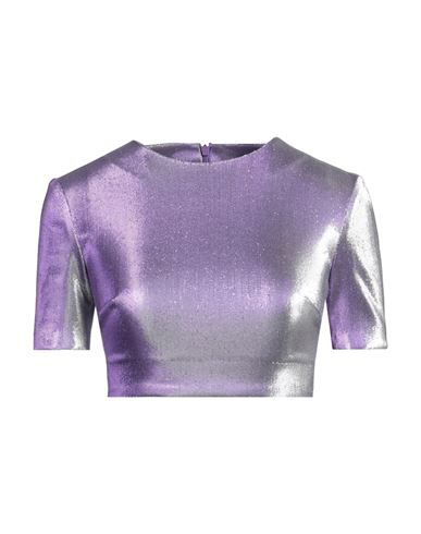 Area Woman Top Purple Size Xs Cotton, Polyamide, Polyester, Elastane