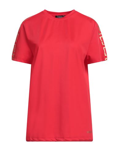 Versace Woman T-shirt Red Size L Polyamide, Elastane