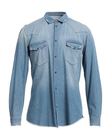 Berna Man Denim Shirt Blue Size 3xl Cotton