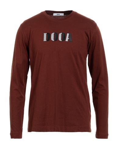 Shop Dooa Man T-shirt Rust Size Xxl Cotton In Red