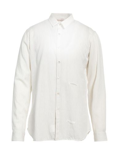 Dnl Man Shirt Ivory Size 15 Wool, Cotton In White