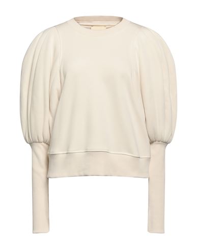 Jijil Woman Sweatshirt Cream Size 8 Cotton, Polyester In White