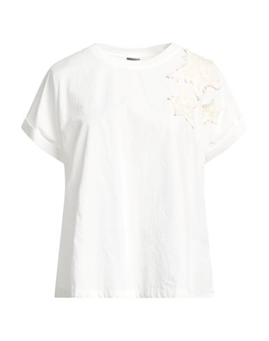 Lorena Antoniazzi Woman Top Off White Size 10 Linen, Elastane, Cotton, Polyurethane In White