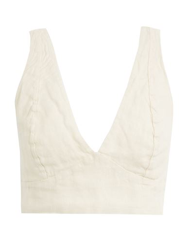 8 By Yoox Woman Top Ivory Size Xxl Linen In White