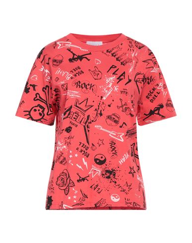 Gaelle Paris Gaëlle Paris Woman T-shirt Coral Size 1 Cotton In Red