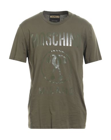 Moschino Man T-shirt Military Green Size 40 Cotton