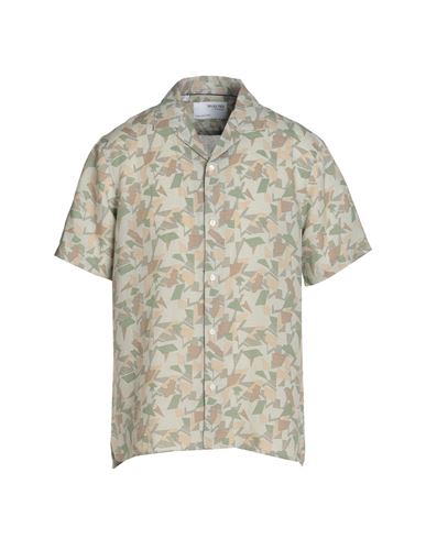 Selected Homme Man Shirt Sage Green Size 16 ½ Tencel Lyocell, Linen