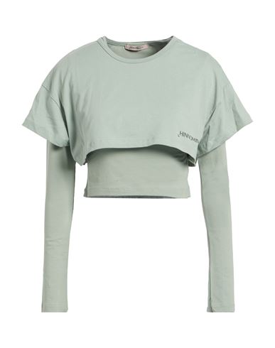 Hinnominate Woman T-shirt Sage Green Size M Cotton, Elastane In Burgundy