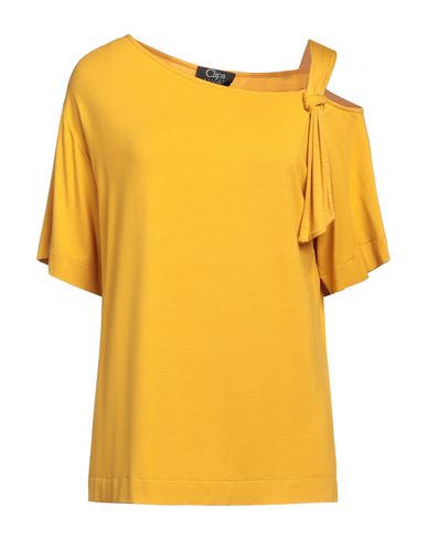Clips Woman T-shirt Yellow Size S Viscose, Elastane