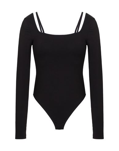 8 By Yoox Long-sleeved Jersey Bodysuit Woman Bodysuit Black Size Xl Viscose, Elastane