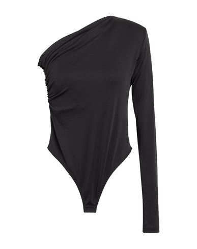 8 By Yoox Stretch Bodysuit Woman Bodysuit Black Size Xxl Recycled Polyester, Elastane