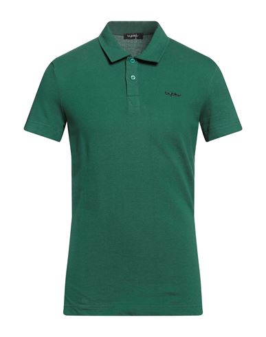 Byblos Man Polo Shirt Emerald Green Size L Viscose, Elastane