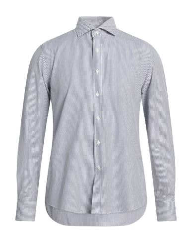 Shop Egon Von Furstenberg Man Shirt Navy Blue Size 17 ½ Cotton