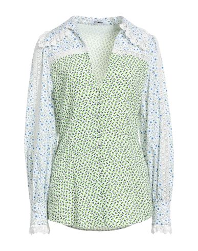 Vivetta Woman Shirt Light Green Size 4 Polyester, Cotton, Polyamide, Elastane
