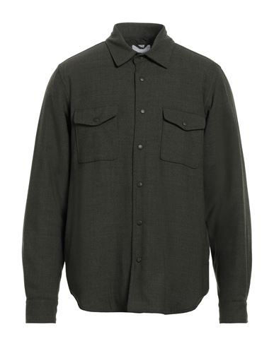 ASPESI ASPESI MAN SHIRT MILITARY GREEN SIZE S WOOL, POLYESTER, ELASTANE 