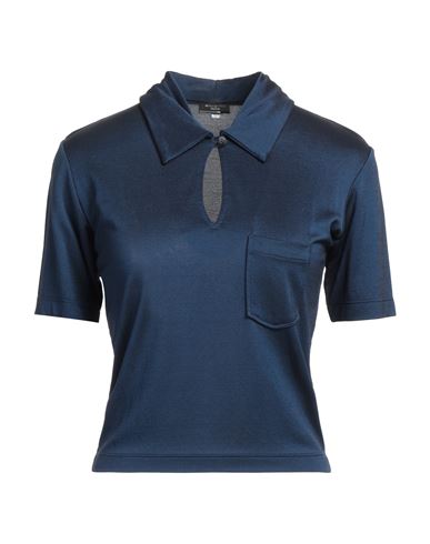Richmond Denim Richmond Woman Polo Shirt Midnight Blue Size 6 Viscose, Polyamide