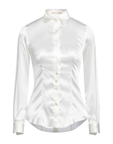 Le Sarte Pettegole Woman Shirt White Size 10 Silk, Elastane