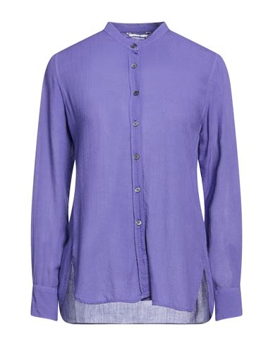 Caliban Woman Shirt Purple Size 8 Viscose, Wool
