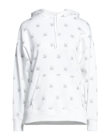 Puma Woman Sweatshirt White Size S Cotton, Polyester, Elastane