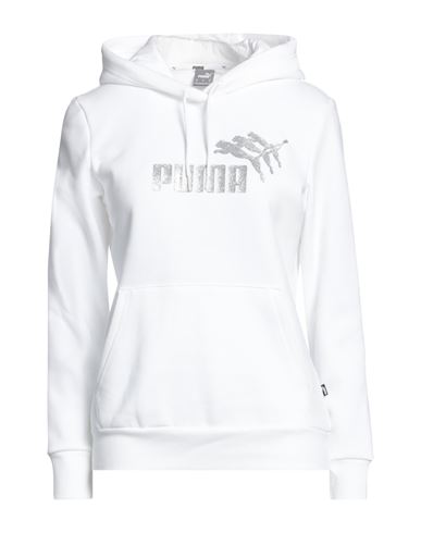 Puma Woman Sweatshirt White Size Xl Cotton, Polyester, Elastane