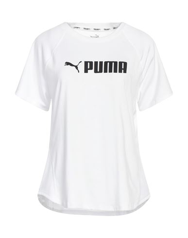 Puma Woman T-shirt White Size L Polyester, Cotton, Viscose