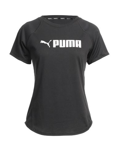 Puma Woman T-shirt Black Size L Polyester, Cotton, Viscose