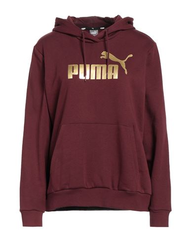 Puma Woman Sweatshirt Burgundy Size S Cotton, Polyester, Elastane In Red