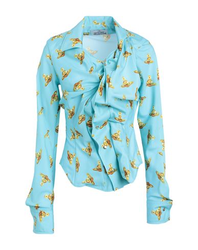 Vivienne Westwood Woman Shirt Turquoise Size 8 Recycled Polyester In Blue