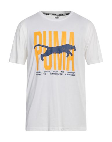 Puma Man T-shirt White Size S Polyester, Cotton, Viscose