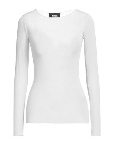 Alpha Studio Woman T-shirt Light Grey Size 6 Viscose, Polyamide, Cashmere, Elastane