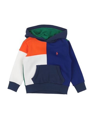 Shop Polo Ralph Lauren Color-blocked Fleece Hoodie Toddler Boy Sweatshirt Bright Blue Size 4 Cotton, Poly