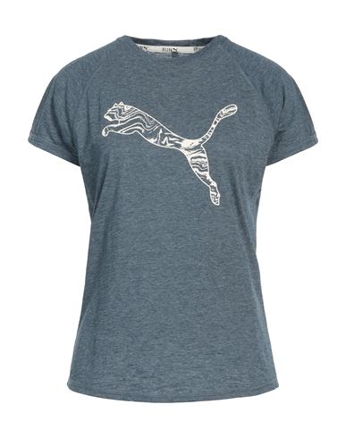 Puma Woman T-shirt Slate Blue Size M Polyester, Cotton
