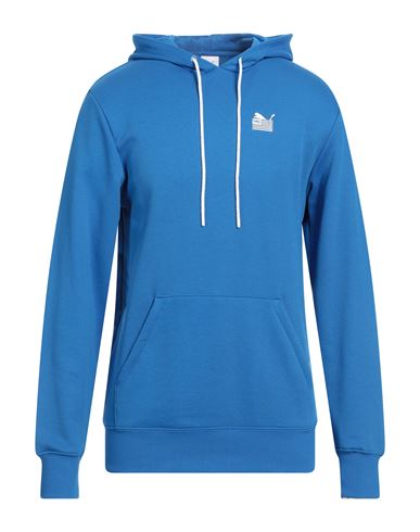 Puma Man Sweatshirt Azure Size M Cotton, Polyester In Blue
