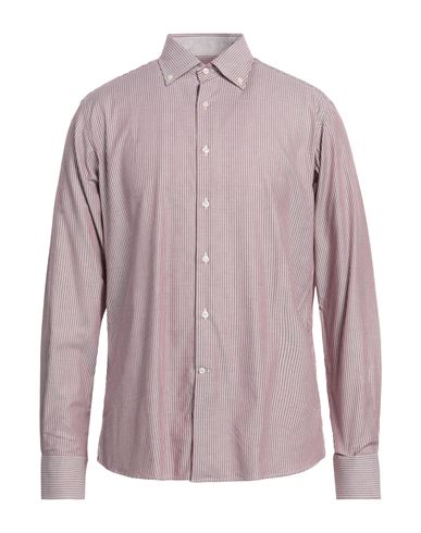 Ingram Man Shirt Burgundy Size 16 Cotton In Red