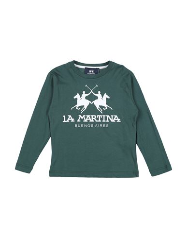 La Martina Babies'  Toddler Boy T-shirt Dark Green Size 6 Cotton