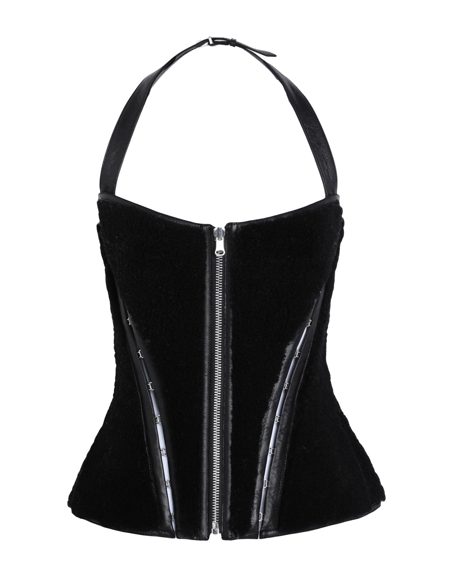 《セール開催中》DION LEE レディース トップス ブラック 8 革（なめし加工） 100%