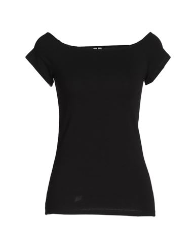 Arket Woman T-shirt Black Size M Cotton, Elastane